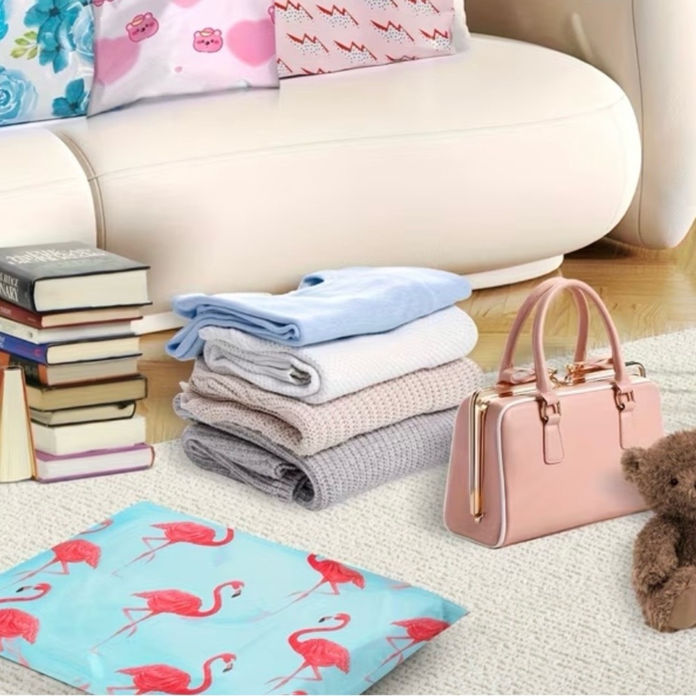Flamingo & Feathers Polymailers & Gift Wrap Size: 10”x13” Quantity: 20 per set. - Picture 8 of 8